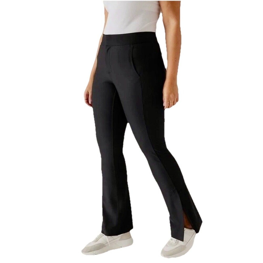 NWT WOMENS ATHLETA STELLAR FLARE TROUSER PANTS BLACK SIZE 18 $148